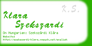 klara szekszardi business card